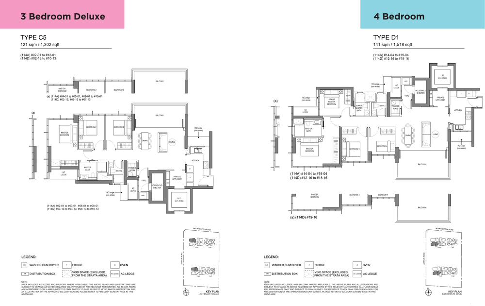 3 and 4-Bedroom, Types C5 and D1