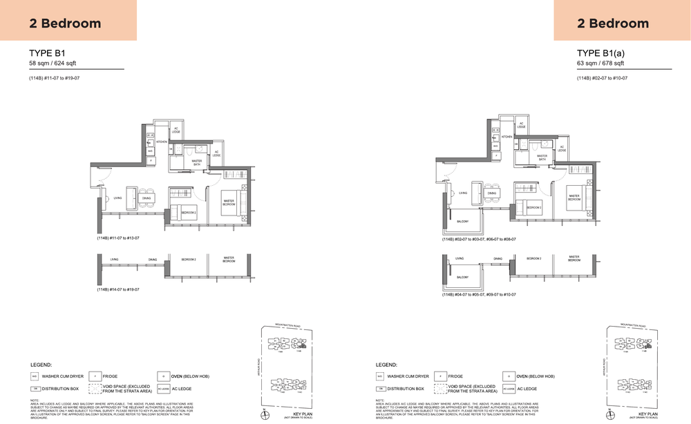 2-Bedroom, Types B1 and B1(a)