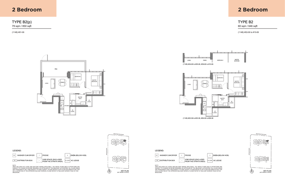 2-Bedroom, Types B2(p) and B2