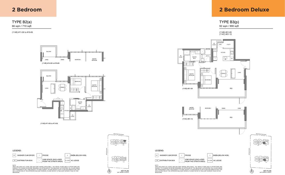 2-Bedroom and 2-Bedroom Deluxe, Types B2(a) and B3(p)