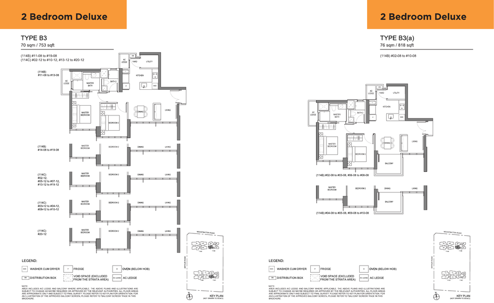 2-Bedroom Deluxe, Types B3 and B3(a)